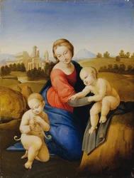 Madonna og barn (olie på panel)