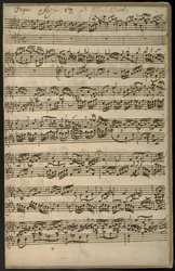 Add MS 35021, f. 14, Præludium 17 og fuga, fra «Das Wohltemperierte Clavier»