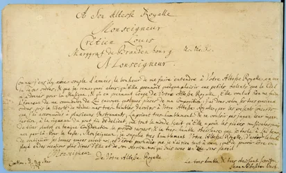 Håndskrevet dedikation af „Brandenburgkoncerterne“ til Christian Ludwig, markgreve af Brandenburg, 24. marts 1721