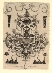 Pendant design with the Temptation, Plade 1, fra en serie på otte vedhængsdesigns med kardinaldyderne