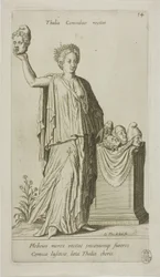 Thalia, komediens muse, plade 14 fra Parnassus Biceps