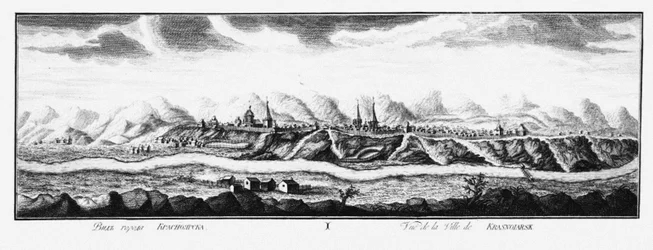 Udsigt over Krasnoyarsk, ca 1735