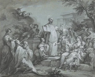 Den hellige Ignatius af Loyola prædiker, før 1761.
