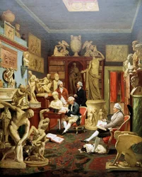 Charles Townley i sit skulpturgalleri, Park Street, London 1782, maleri af Johann Zoffany (1733-1810), olie på lærred