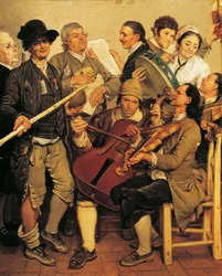Scartocciata (musikere ved festival for høst af majs nær Parma), af Johann Zoffany (1733-1810)