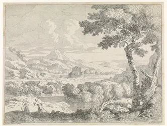 Bakket landskab med hyrder Landskaber efter Gaspar Poussin (serietitel)