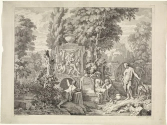 Landskab med en springvand og Diana og hendes nymfer Bibelske, mytologiske og allegoriske fremstillinger (serietitel)
