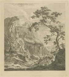 Bjerglandskab med kvæg