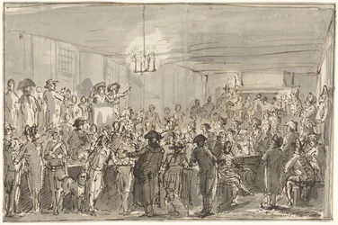 Et revolutionært møde i Delft i 1795