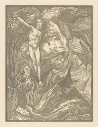 Perseus og havmonsteret Perseus og dragen, tryk på hollandsk papir