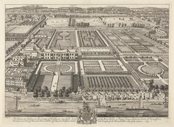 Udsigt over Beaufort House og Chelsea 1699