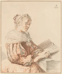 Ung pige ved tastaturet, 1767.
