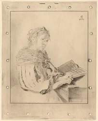 Ung pige ved tastaturet, 1767.