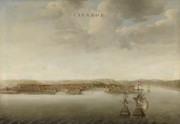 Udsigt over Cannanore på Malabarkysten i Indien, ca. 1662-3