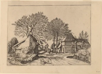 Vej med lade og hytter