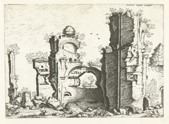 Udsigt over ruiner, muligvis Caracalla-badene Romerske ruiner, 1561 (serietitel)