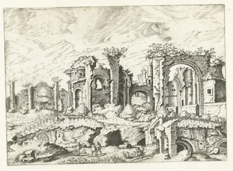 Fjerde udsigt over ruiner på Palatinerhøjen Romerske ruiner, 1561 (serietitel)