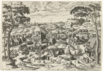 Landskab med Sankt Antonius Salve antoni (titel på objekt) Landskaber med kristne historier (serietitel)