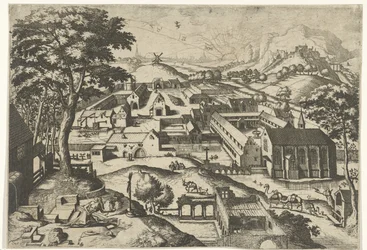 Landskab med Sankt Jerome hieronimus in deserto (titel på objekt) Landskaber med kristne historier (serietitel)