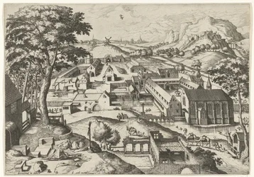Landskab med Sankt Jerome hieronimus in deserto (titel på objekt) Landskaber med kristne historier (serietitel)