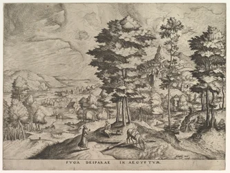 Flyvning til Egypten Flyvning til Egypten fra The Large Landscapes, ca. 1555-56.