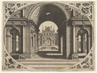 Tallerken fra Varie Architecture, ca. 1560.
