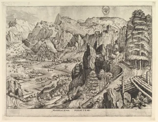 Den angrende Magdalene Magdalena poenitens fra De store landskaber, ca. 1555-56.