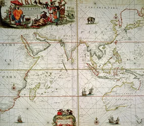 Kort over Afrika, Indien, Det Indiske Ocean og Østindien
