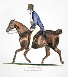 Sir Robert Peel, fra et moderne tryk (farve litho)