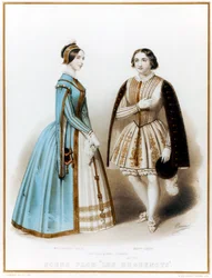 Pauline Viardot-Garcia, fransk mezzosopran og komponist af spansk fødsel, & Marietta Alboni, italiensk kontralto, i 1. akt, scene 9 af Meyerbeers Les Huguenots