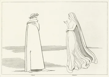 Virgil og Beatrice møde, Inferno, Canto 2 (gravering)