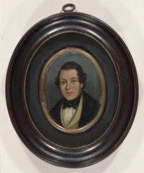 Miniature: Portræt af Abram Constable (1783-1862), bror til kunstneren (olie på bord)