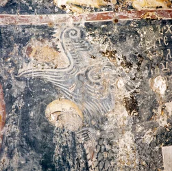 Fresco i kirken i Deliana, Kreta, Grækenland (foto)