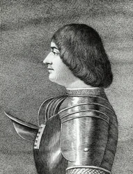 Portræt af Ludovico Sforza, kendt som Il Moro (1452-1508), hertug af Milano, gravering