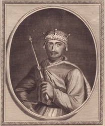 Portræt af William II af England (1056-1100), også kendt som Rufus, kobberstik af John Goldar (1729-1795)