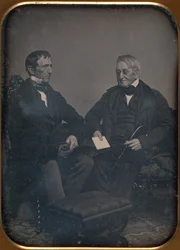 To ældre mænd i samtale, ca. 1850.
