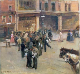 Waiting to Hear the Results (Great Notts. v. Surrey Match, Nottingham, august 1892) (olie på panel)