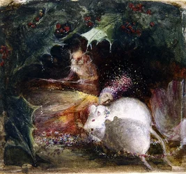 Den sovende fe (akvarel på papir)