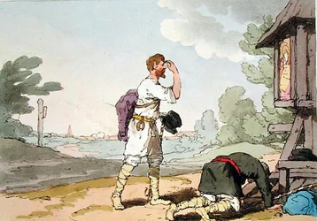 Pilgrims, ætset af kunstneren, udgivet 1804 (farve litho)