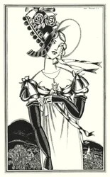 Illustration til Don Juan af Lord Byron: A Bonnet, som det smukke køn bærer (litho)