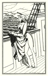 Illustration til Don Juan af Lord Byron: "Adieu, Adieu! My native shore" (litho)
