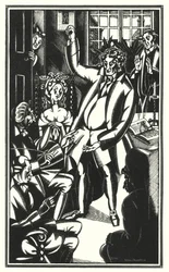 Illustration til Tristram Shandy af Laurence Sterne (litho)