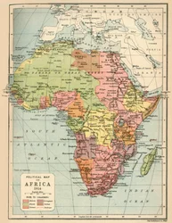 Politisk kort over Afrika, 1914, 1920.