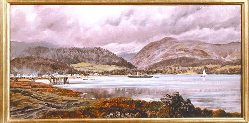 Brodick Pier, 20. august 1886 (olie på lærred)