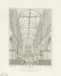 Interiør af Lichfield Cathedral - Kor: gravering, nd [c 1820] (tryk)