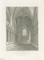 Interiør af Lichfield Cathedral - Forstuen til Chapter House: gravering, nd [c 1819] (tryk)