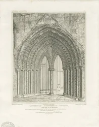 Lichfield Cathedral - North Transept Doorway: gravering, nd [c 1820] (print)