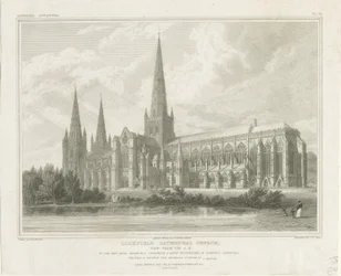 Lichfield Cathedral - South East View: gravering, nd [?1819] (print)