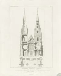 Lichfield Cathedral - Vestfronten: gravering, nd [c 1819]