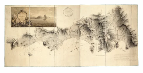 Militær opmåling af den del af St Lucia, der var besat af de britiske styrker fra december 1778 til januar 1784, da øen blev givet tilbage til franskmændene.